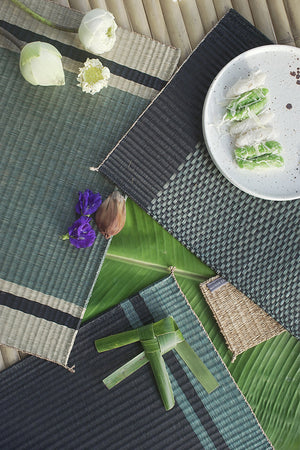 Placemat L Basil Pasta Green Center