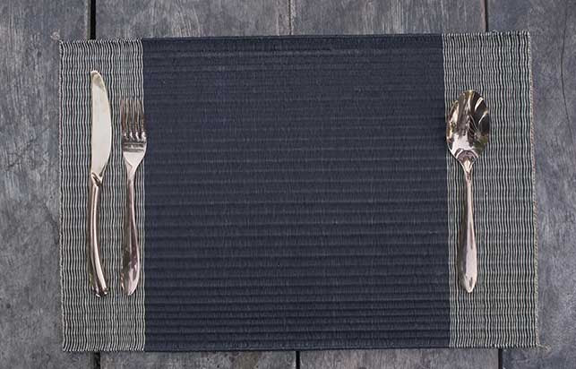 Placemat L Midnight Edge stripe