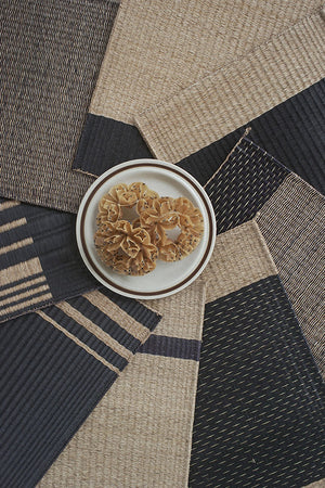 Placemat L Mixed Stripe Rain