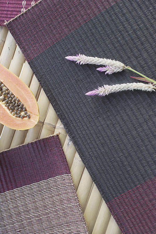 Placemat L Cherry Edge Stripe Black Center