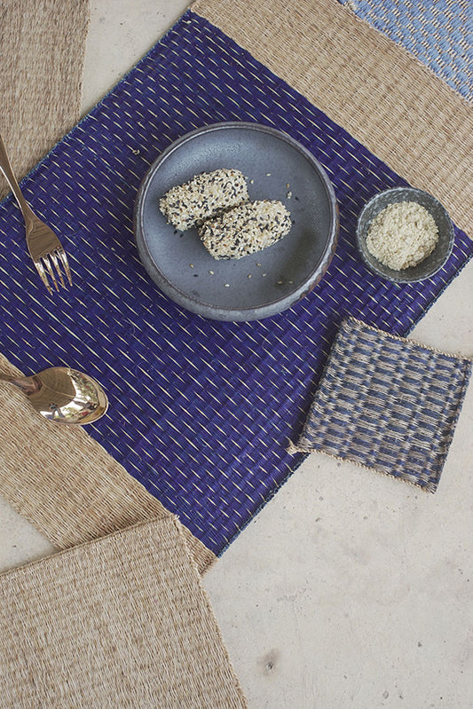 Placemat L Navy Rain