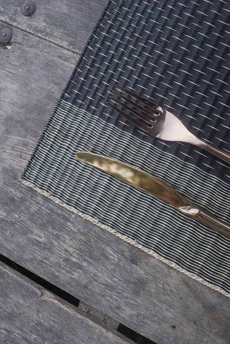 Placemat L Midnight Stripe Rain