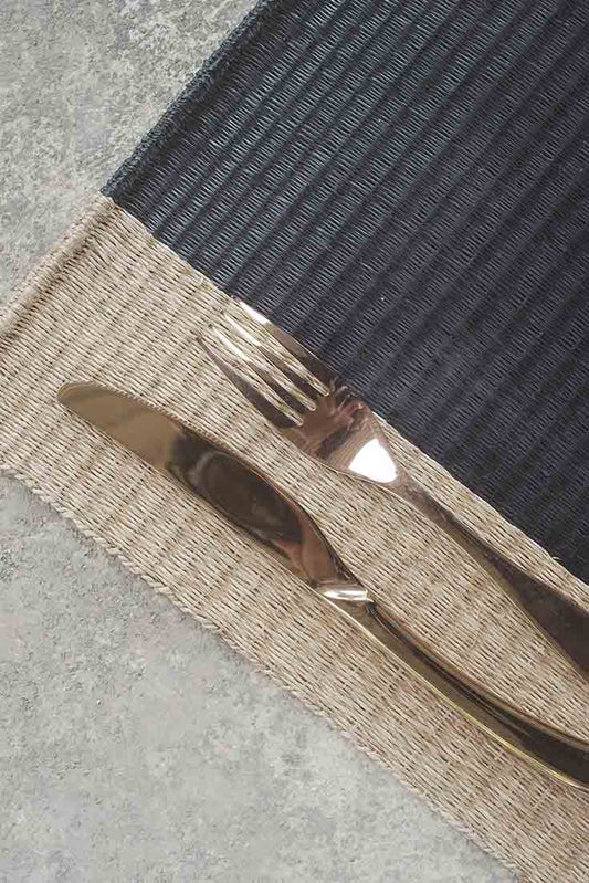 Placemat L Mixed Black Center