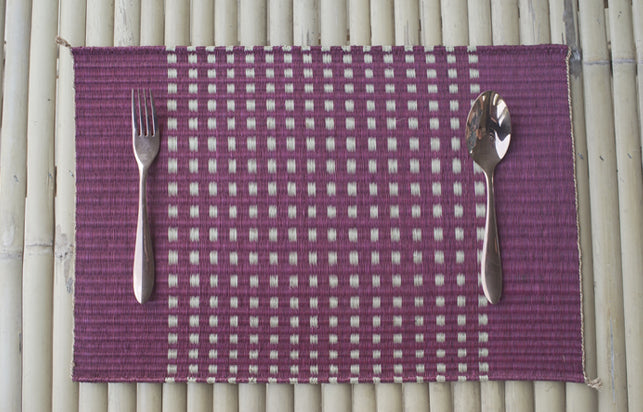 Placemat L Cherry Grid