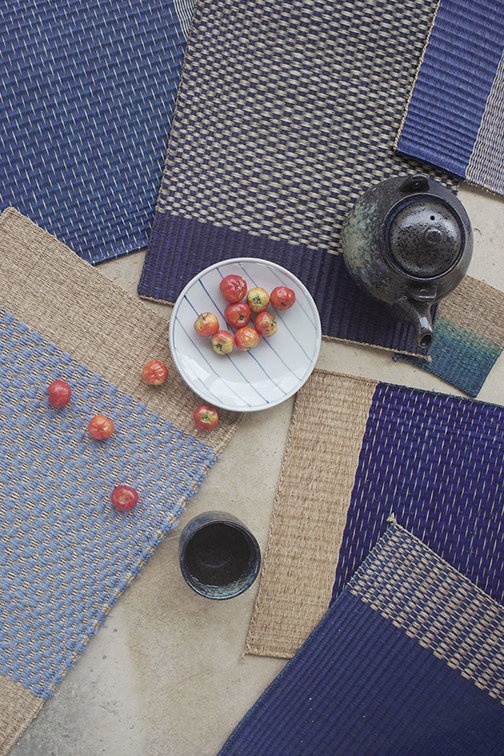Placemat L Navy Center Stripe