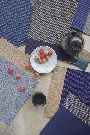 Placemat L Navy Center Stripe