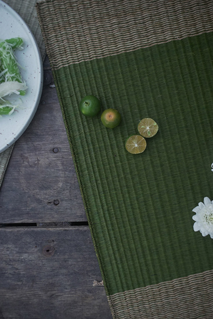 Placemat L Emerald Edge stripe