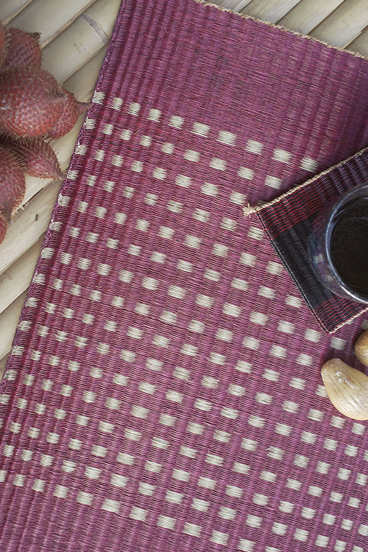 Placemat L Cherry Grid