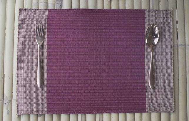 Placemat L Cherry Edge Stripe Red Center