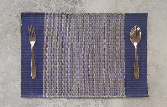 Placemat L Navy Center Stripe