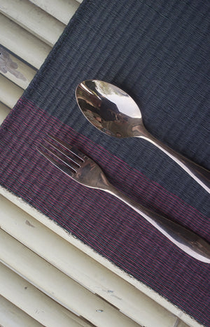 Placemat L Cherry Edge Stripe Black Center