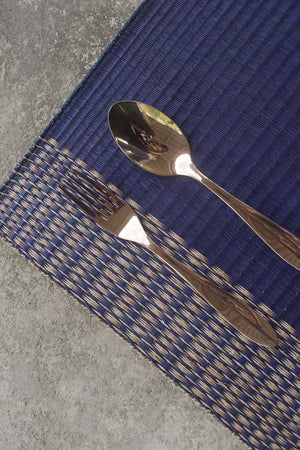 Placemat L Navy Triple edge